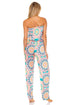Luli Fama Caribbean Kisses Strapless Ruffle Jumpsuit